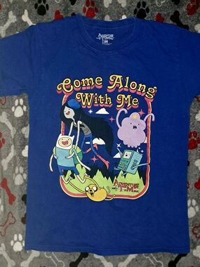 Adventure Time "Come Along With Me" Blue Graphic Tee
